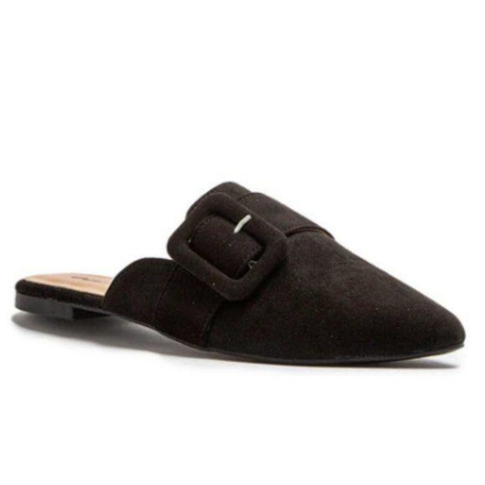 Faux Suede Buckle Mule in Snake - Picture 5 of 7